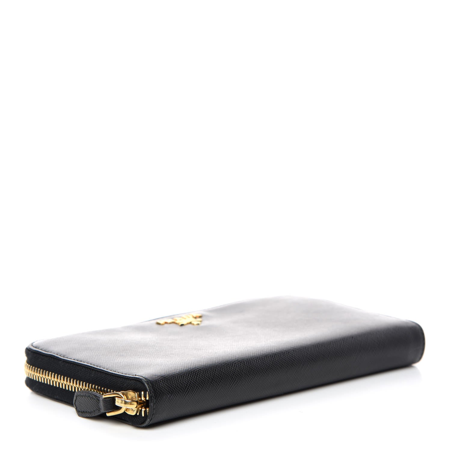 Prada Saffiano Colour Zip Around Wallet Black Peonia 4 of 16