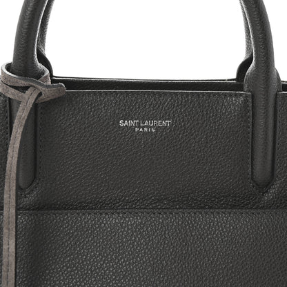 Saint Laurent Grained Calfskin Small Cabas Rive Gauche Dark Anthracite 8 of 10
