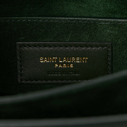 Saint Laurent Calfskin Snakeskin Suede Medium Monogram Sunset Vert Fonce 5 of 7