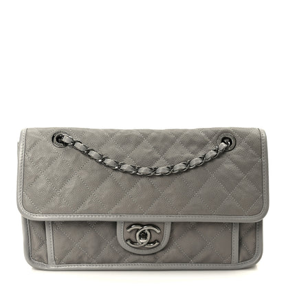Chanel Caviar Quilted Medium French Riviera Flap Light Grey 1 of 11