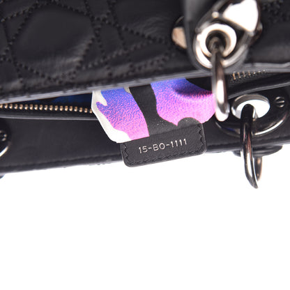 Christian Dior Calfskin Cannage Medium Anselm Reyle Lady Dior Black 8 of 11