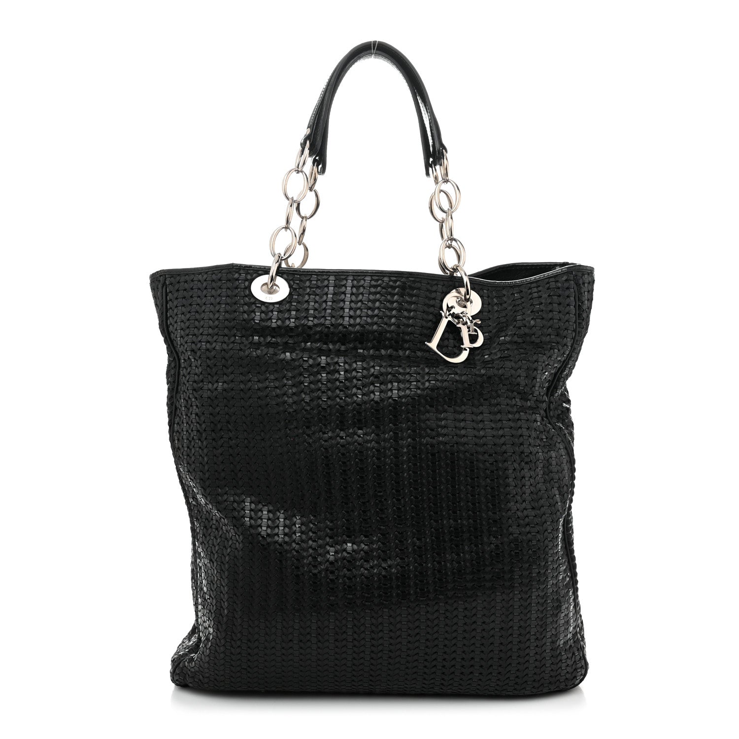 Christian Dior Lambskin Woven Dior Soft Shopping Tote Black 1 of 12