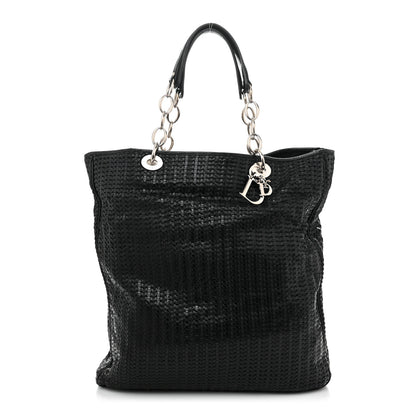 Christian Dior Lambskin Woven Dior Soft Shopping Tote Black 1 of 12