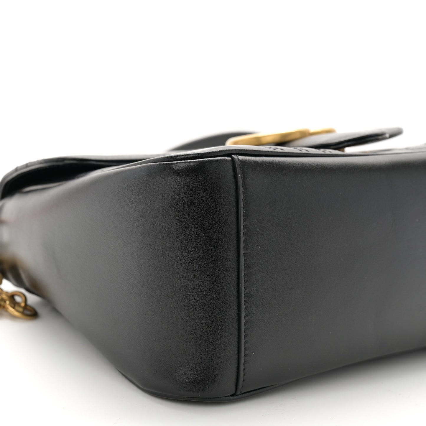 Calfskin Matelasse Small GG Marmont Top Handle Shoulder Bag Black