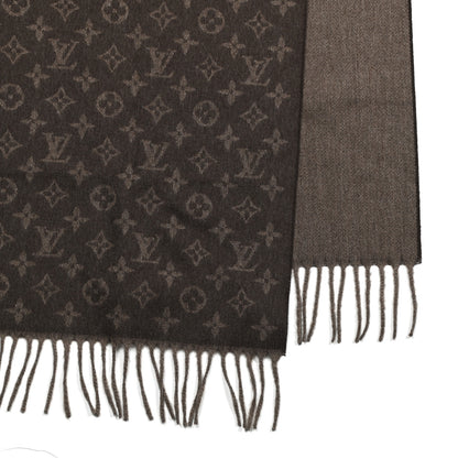 Louis Vuitton Cashmere Wool Monogram Gradient Scarf Noisette 3 of 4