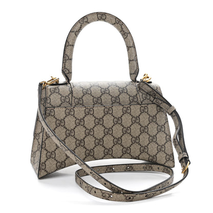 Balenciaga X GUCCI GG Supreme Monogram Small Hourglass Top Handle Bag Beige Ebony 3 of 9