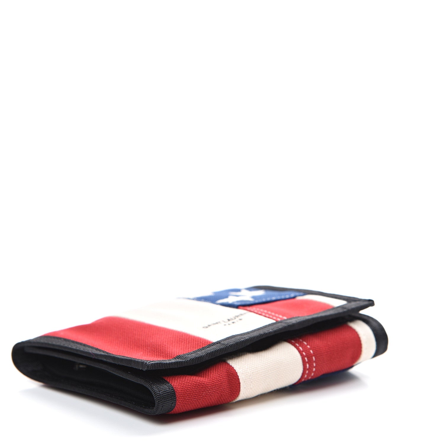 Saint Laurent Canvas American Flag Print Buffalo Compact Wallet 3 of 6