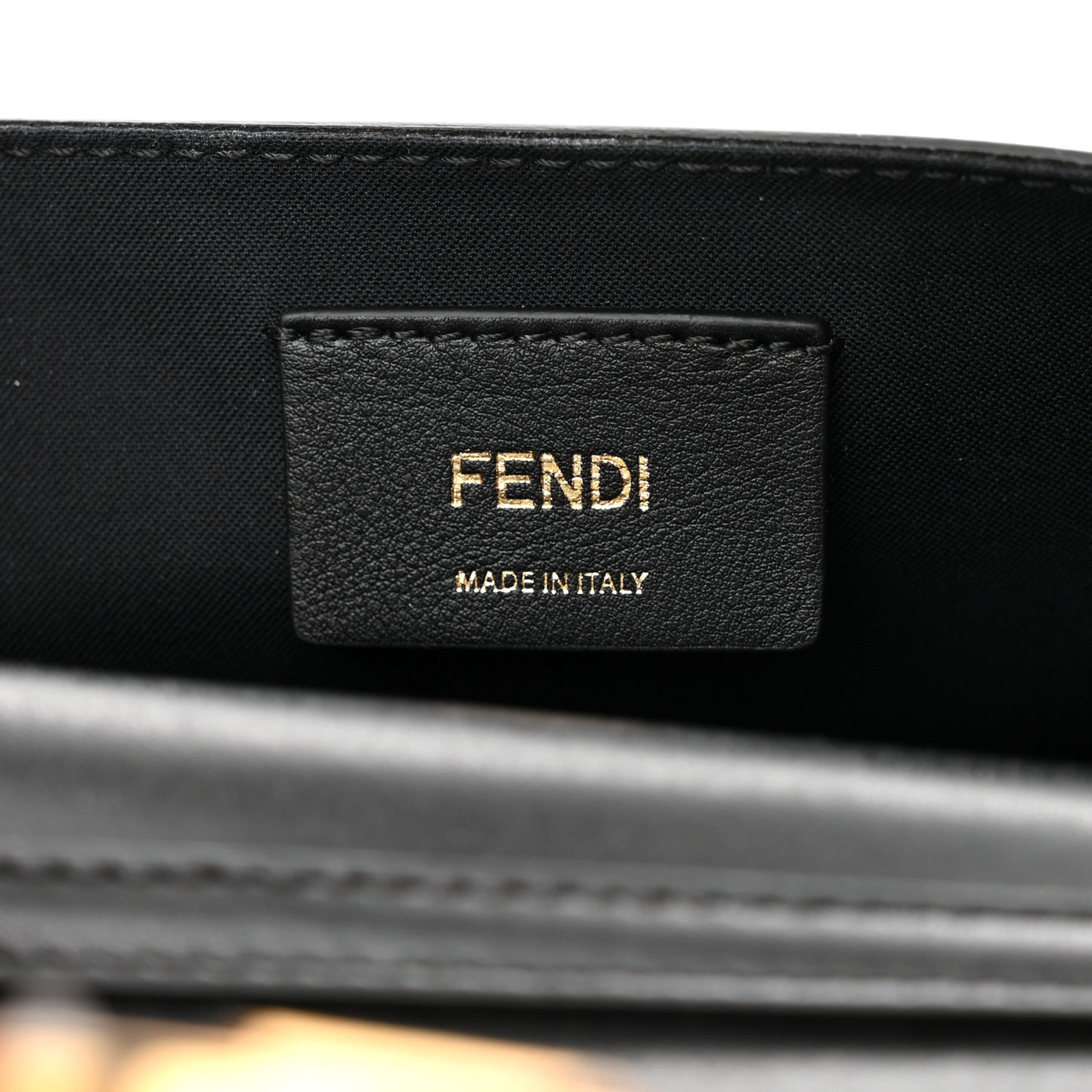 Vitello Liberty F is Fendi Bi-Color FF 1974 Embossed Envelope Belt Bag Maya Black