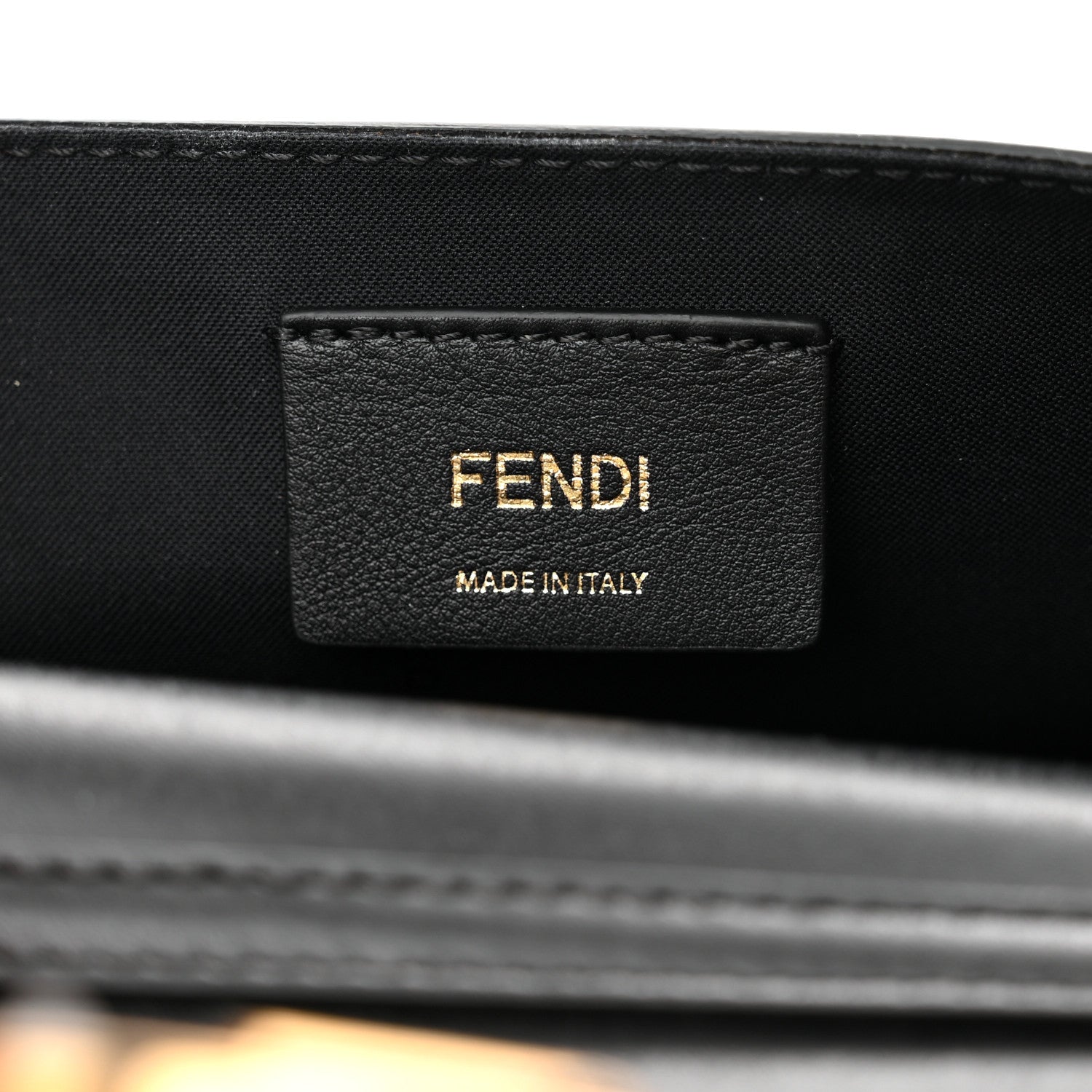 Fendi Vitello Liberty F is Fendi Bi-Color FF 1974 Embossed Envelope Belt Bag Maya Black 7 of 12