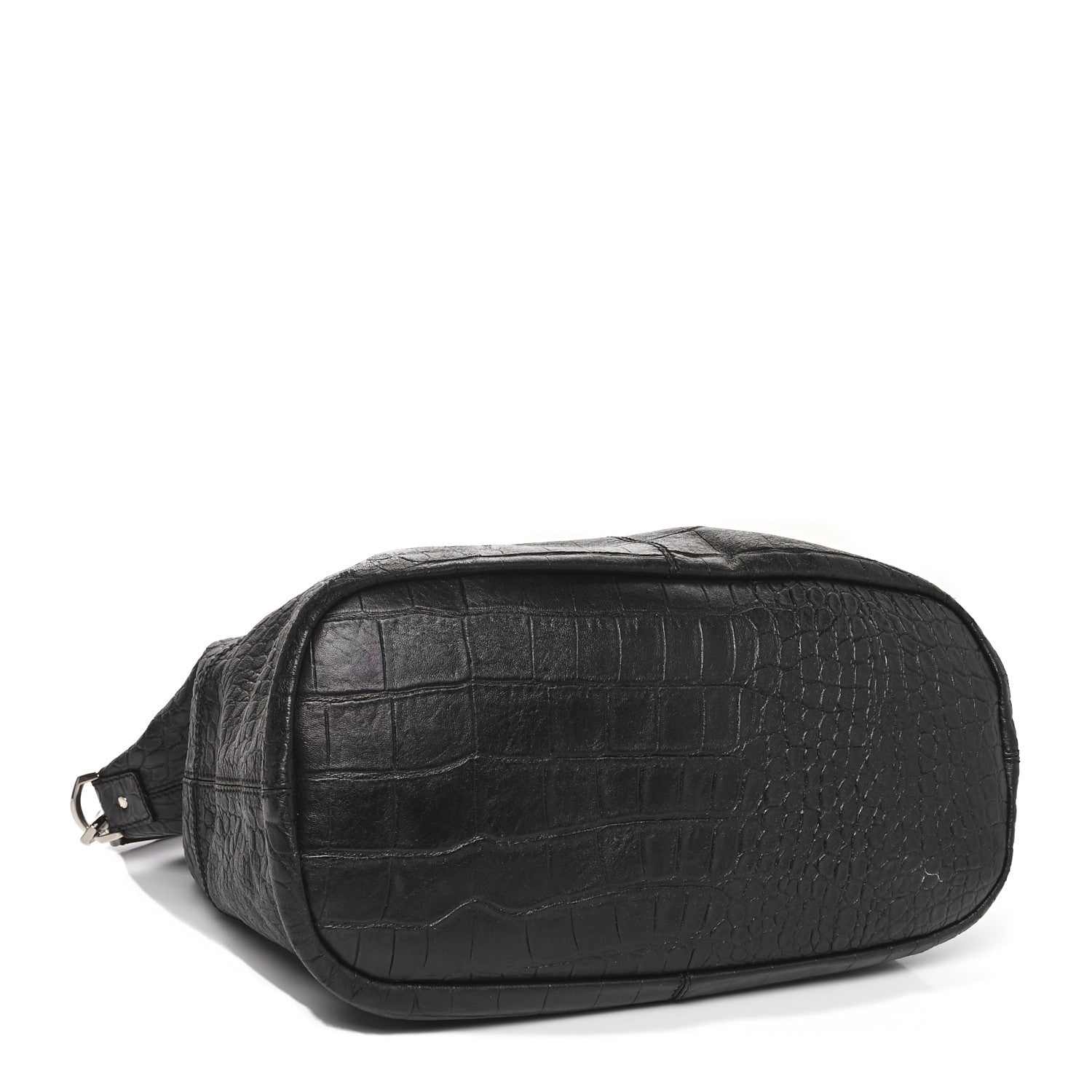 Givenchy Calfskin Crocodile Embossed Nightingale North South Tote Black 4 of 9