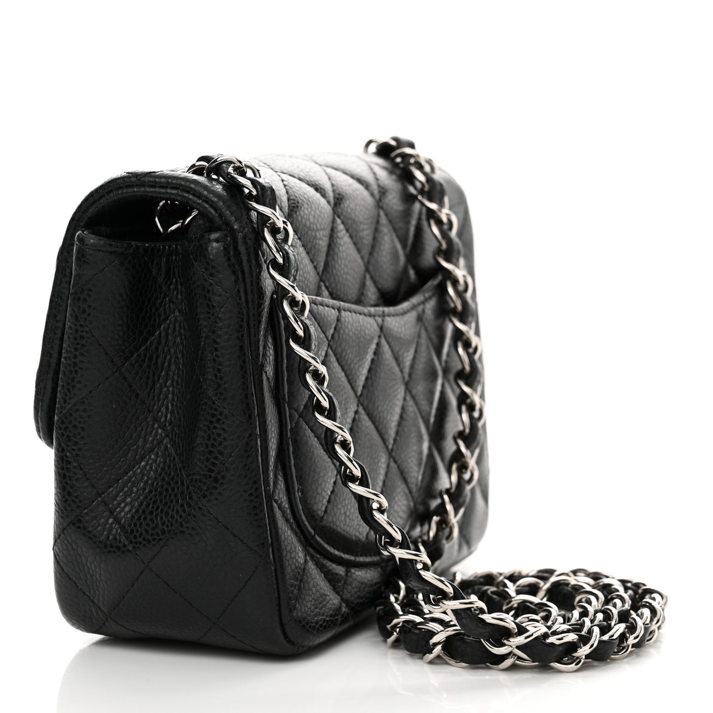 Caviar Quilted Mini Square Flap Black