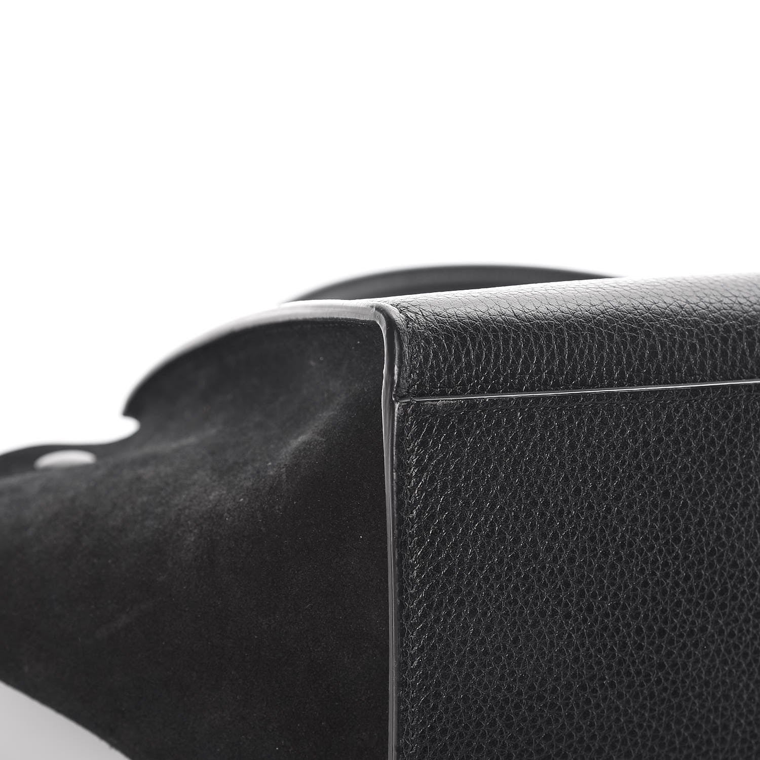 Celine Drummed Calfskin Suede Small Trapeze Black 12 of 13