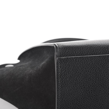 Celine Drummed Calfskin Suede Small Trapeze Black 12 of 13