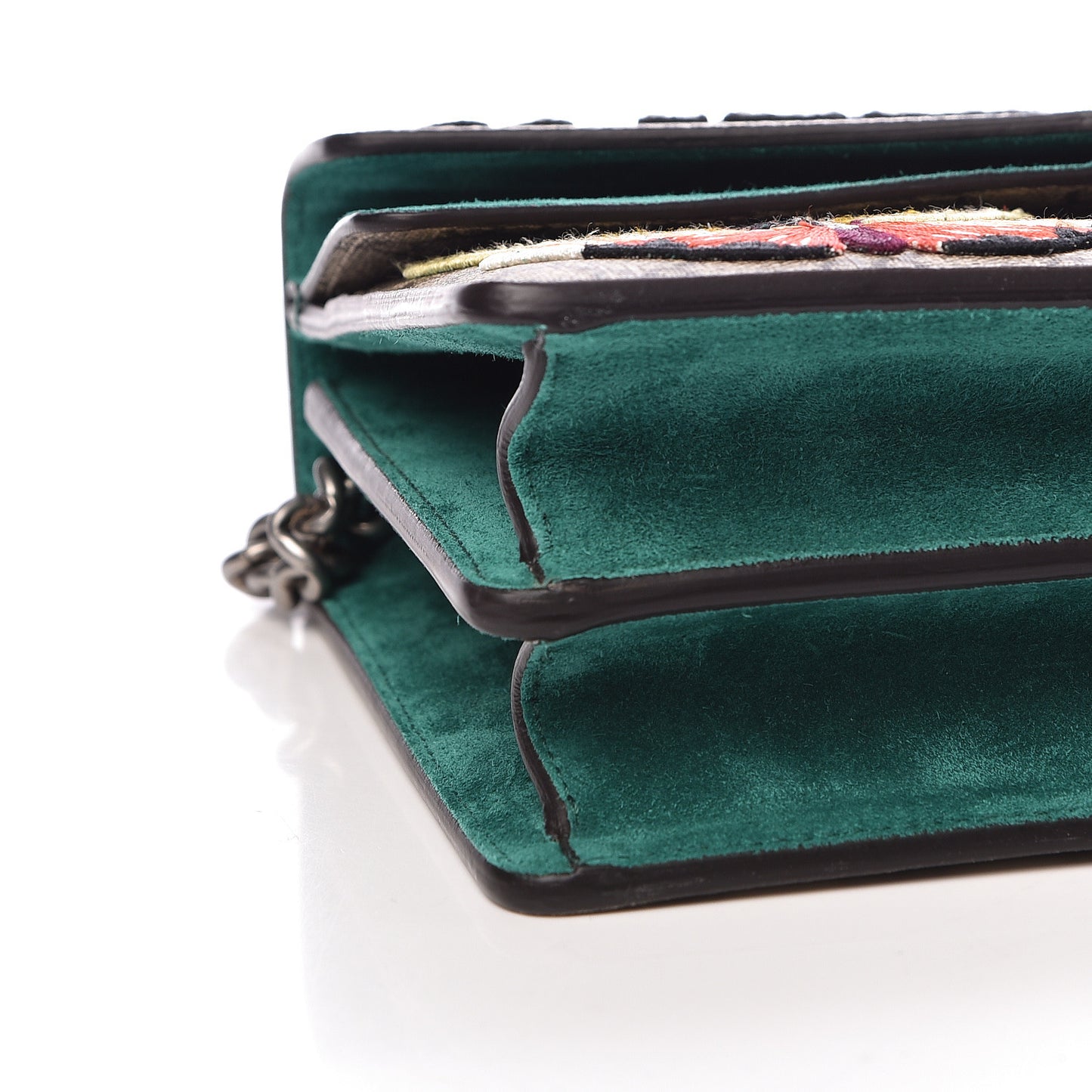 GG Supreme Monogram Willow Hill Embroidered Small Dionysus Shoulder Bag Emerald