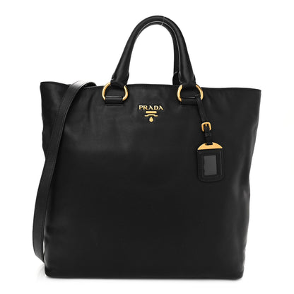 Prada Soft Calf Tote Black 1 of 9