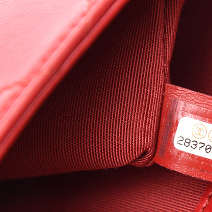 Chanel Calfskin Quilted Small Double Pocket Top Handle Flap Red 9 of 10