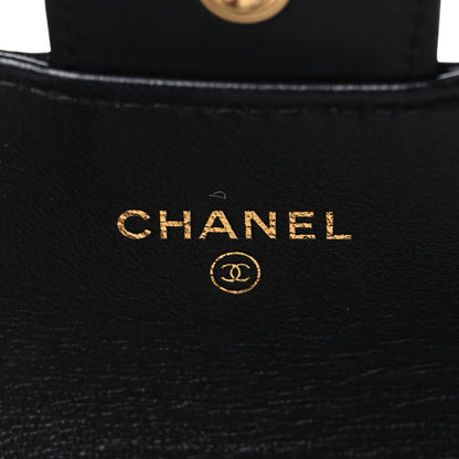 Chanel Lambskin Quilted Flap Card Holder Wallet Black 6 of 8