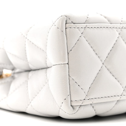 Chanel Shiny Aged Calfskin Quilted Nano Kelly Shopper Light Grey 9 of 11