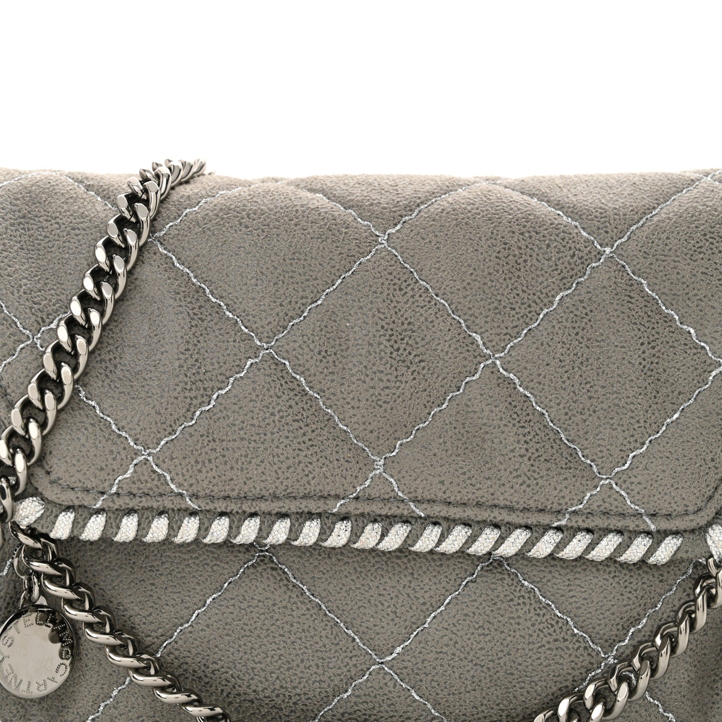 Shaggy Deer Quilted Mini Falabella Tote Grey