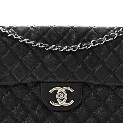 Chanel Washed Caviar Quilted Maxi Single Flap Black 8 of 10