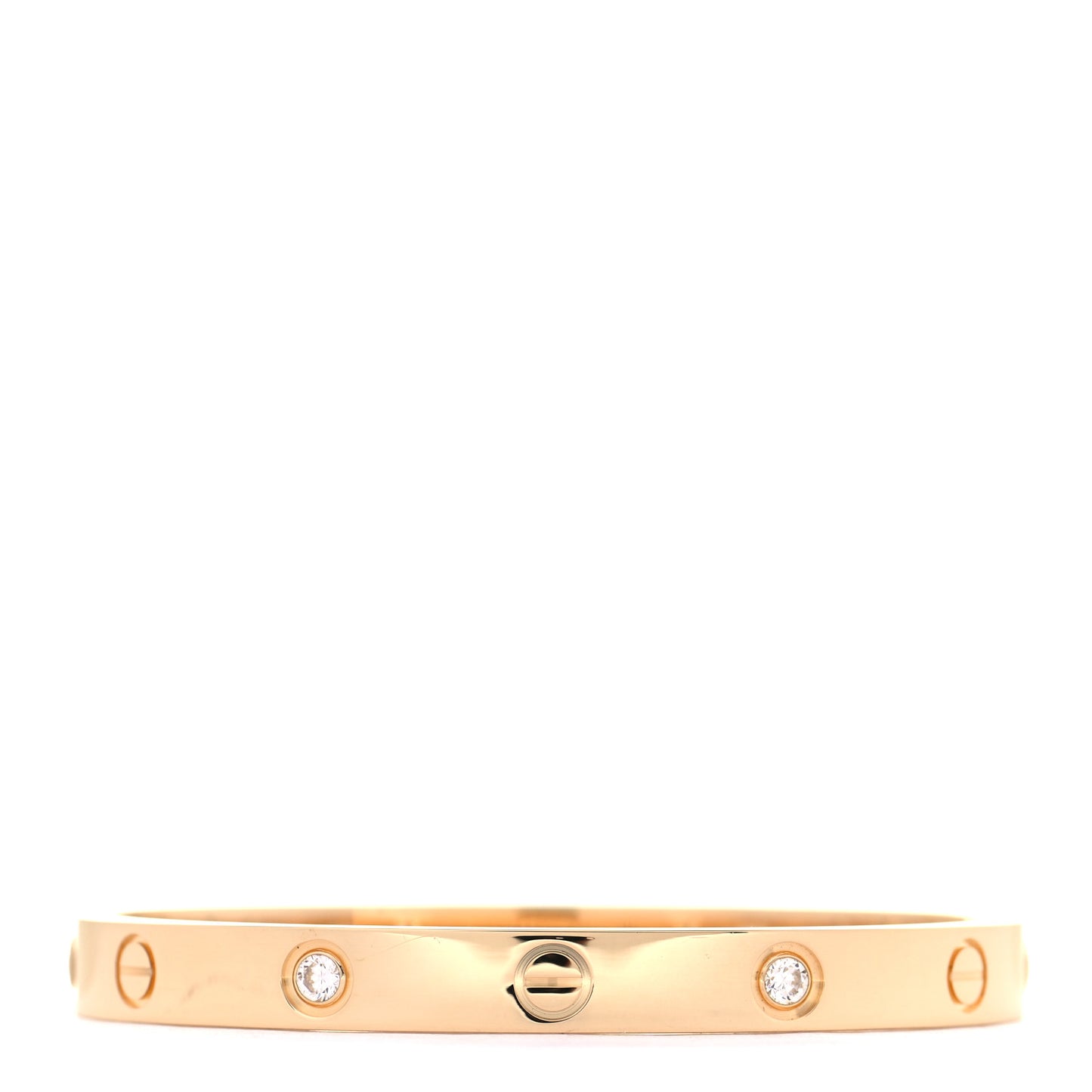 18K Yellow Gold 4 Diamond LOVE Bracelet 16