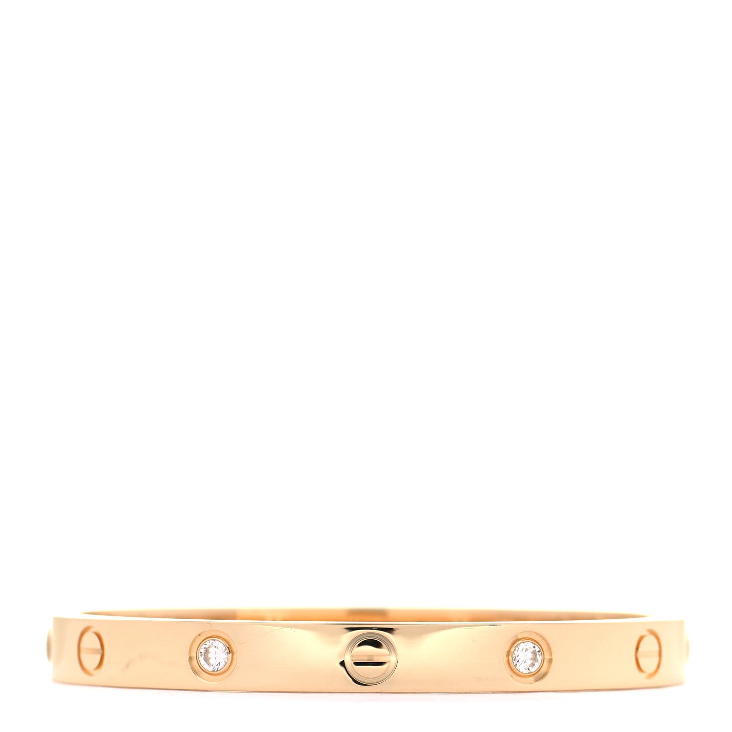 Cartier 18K Yellow Gold 4 Diamond LOVE Bracelet 16 3 of 7