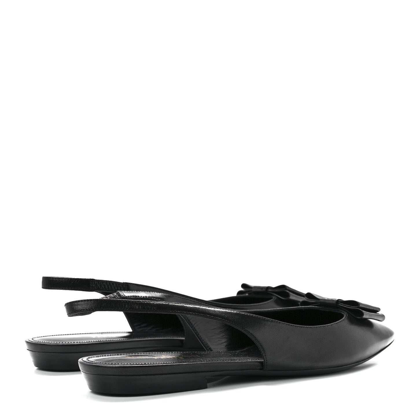 Patent Smooth Lambskin Anais Slingback Flats 38.5 Black