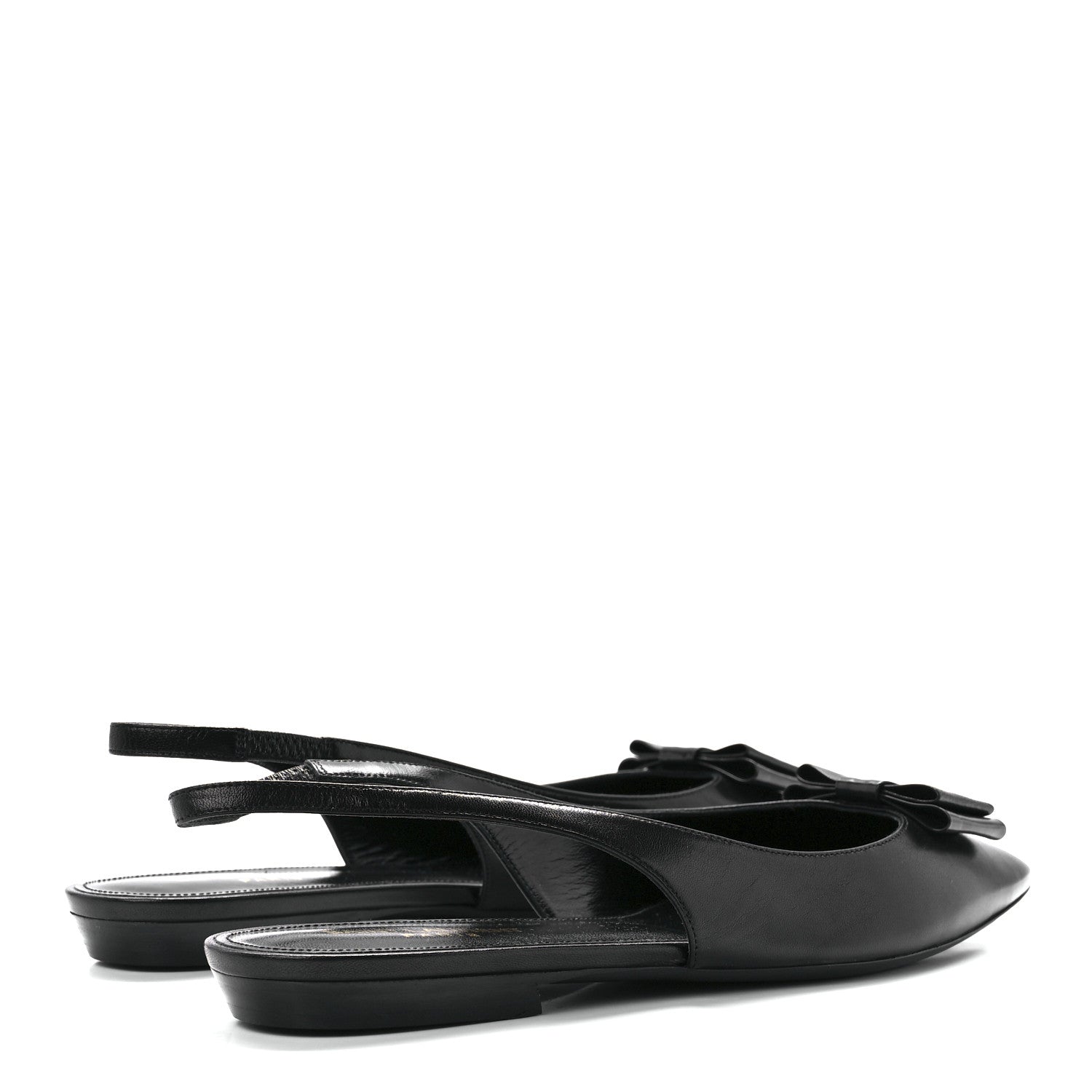 Saint Laurent Patent Smooth Lambskin Anais Slingback Flats 38.5 Black 4 of 9