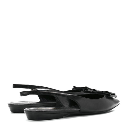 Saint Laurent Patent Smooth Lambskin Anais Slingback Flats 38.5 Black 4 of 9