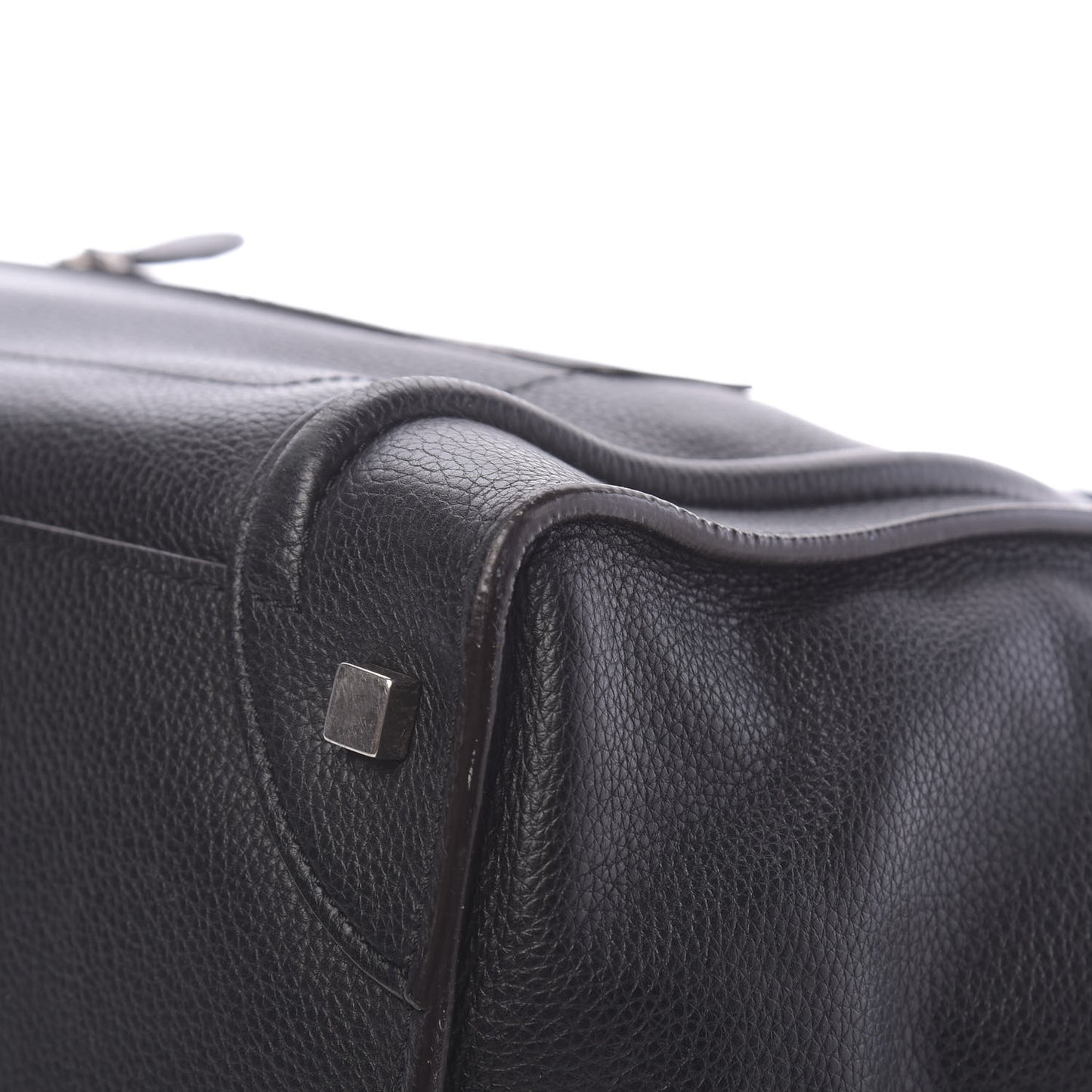 Drummed Calfskin Micro Luggage Black