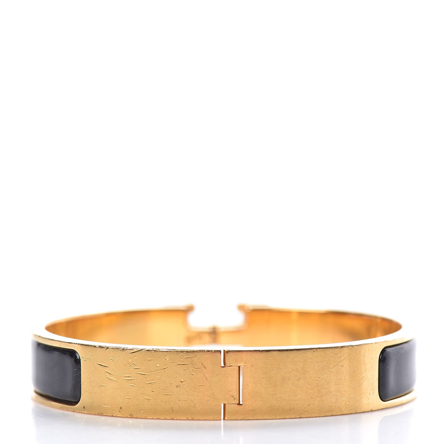 Enamel Narrow Clic Clac H Bracelet GM Black