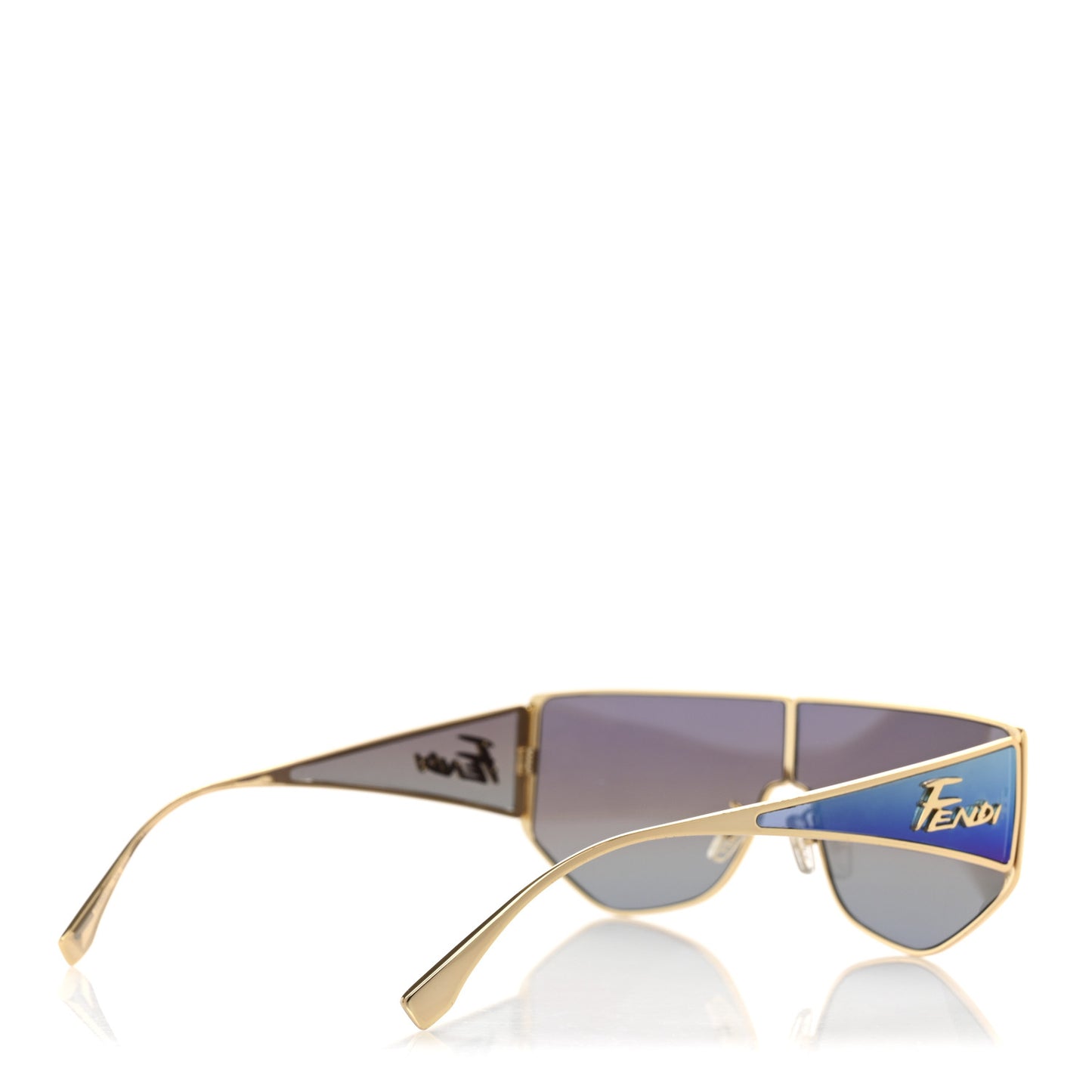 Metal Disco Geometric Sunglasses FE 40051/U Gold Blue Mirror
