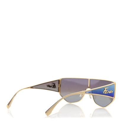Fendi Metal Disco Geometric Sunglasses FE 40051/U Gold Blue Mirror 4 of 10