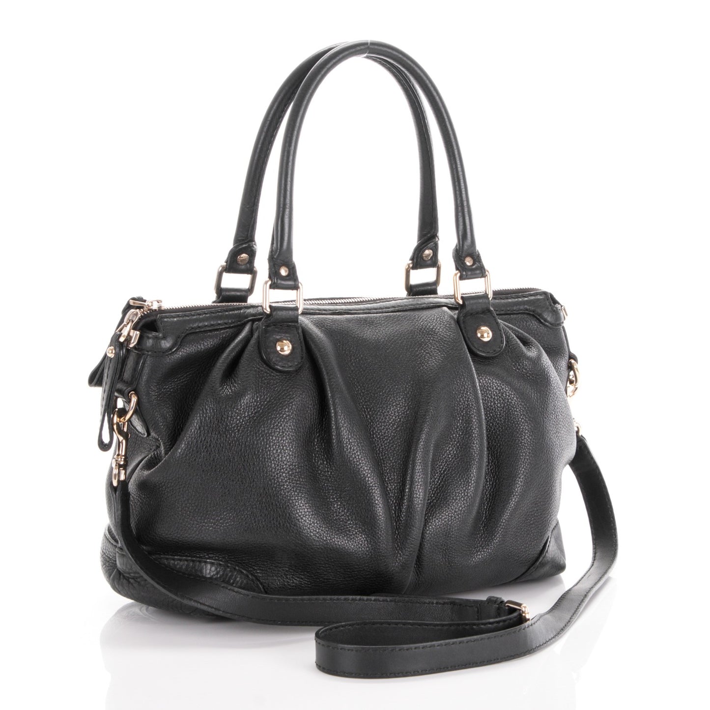 Calfskin Medium Sukey Top Handle Bag Black