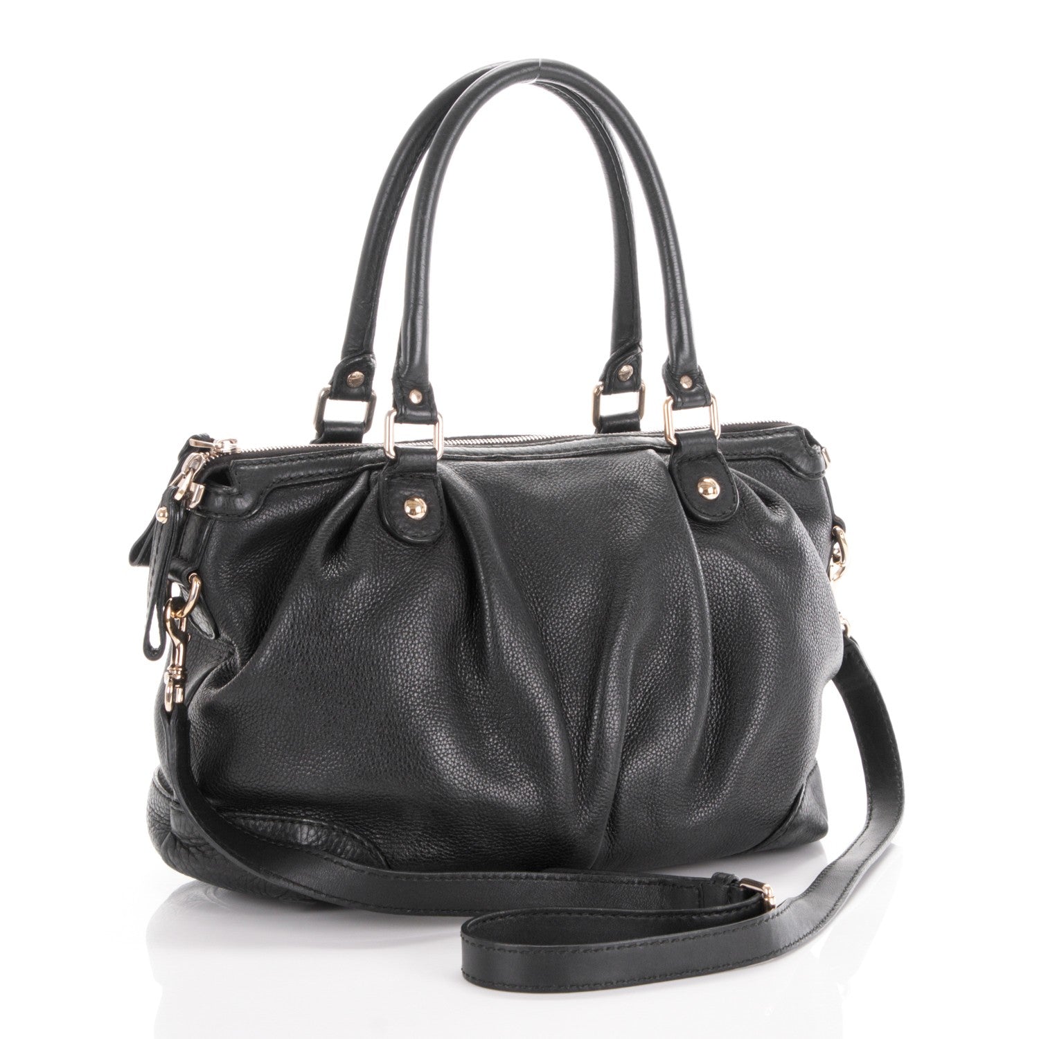 Gucci Calfskin Medium Sukey Top Handle Bag Black 2 of 7