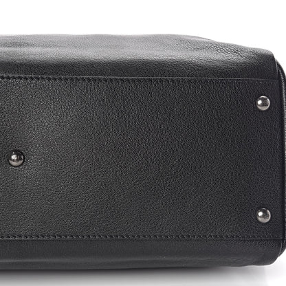 Fendi Goatskin Zucca Large Peekaboo Iconic Satchel Black Tobacco 16 of 16