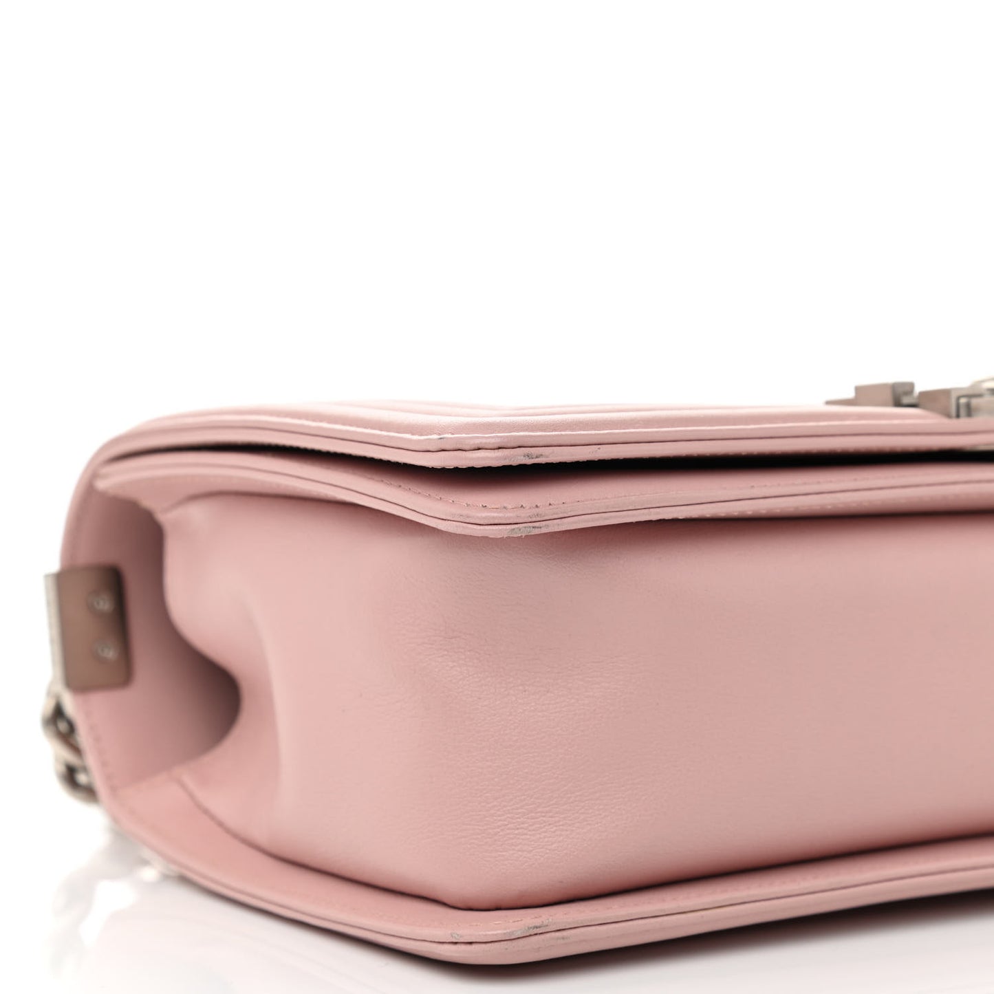 Calfskin Quilted Medium Boy Flap Light Pink