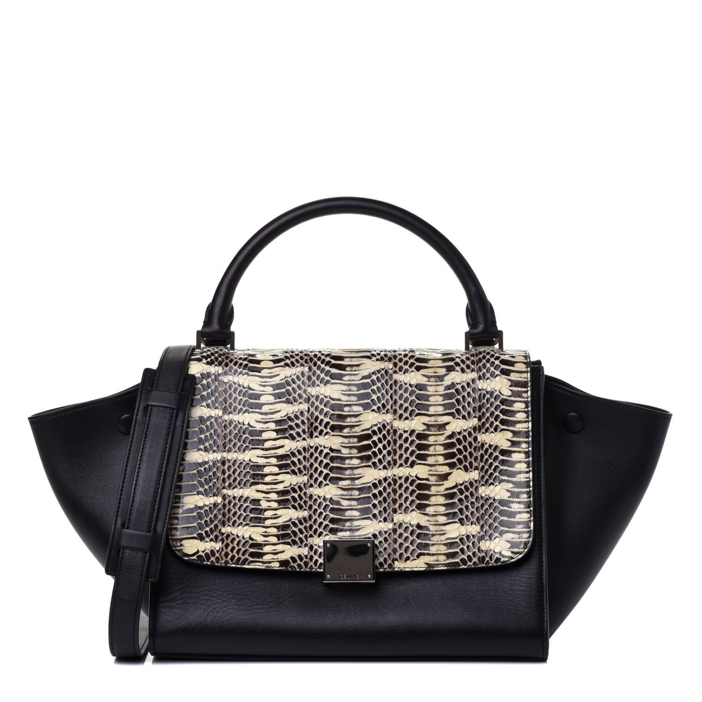 Watersnake Calfskin Small Trapeze Black