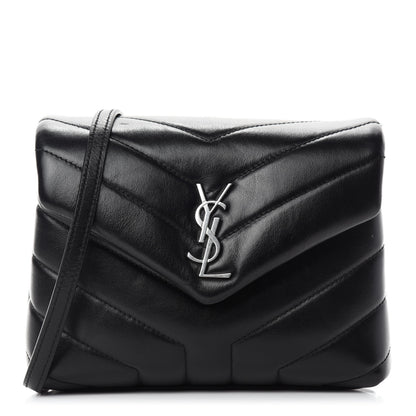 Saint Laurent Calfskin Y Quilted Monogram Toy Loulou Crossbody Bag Black 1 of 13