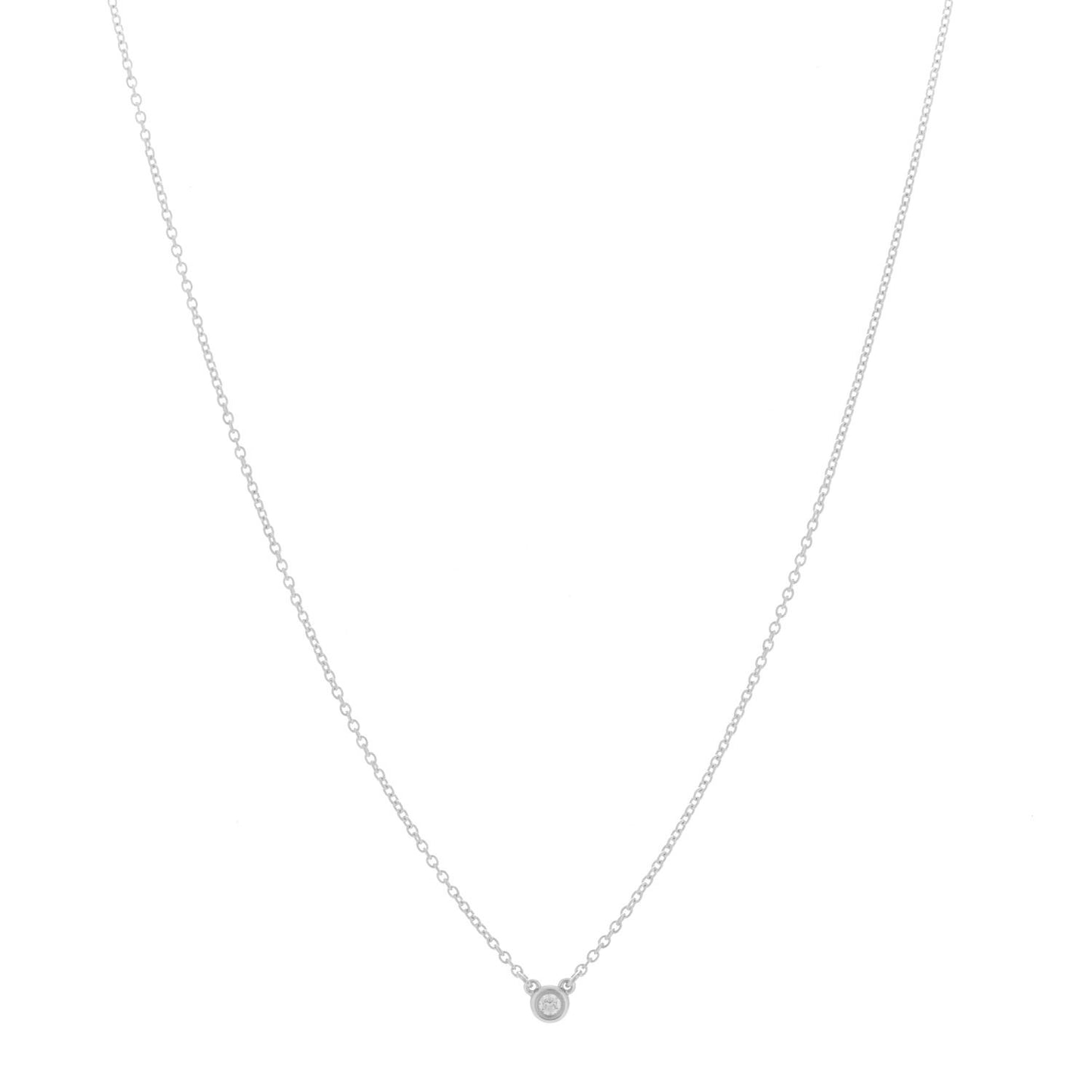 Sterling Silver Diamond .03ct Elsa Peretti Diamonds by the Yard Pendant Necklace