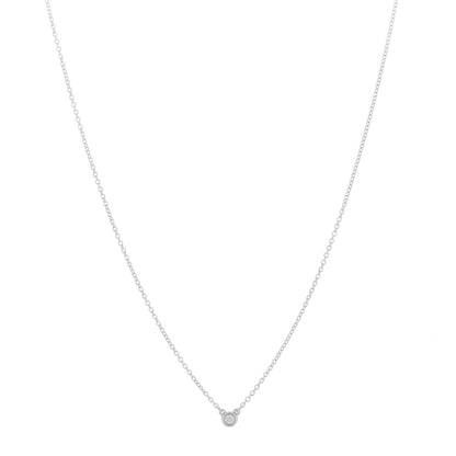 Tiffany Sterling Silver Diamond .03ct Elsa Peretti Diamonds by the Yard Pendant Necklace 1 of 5