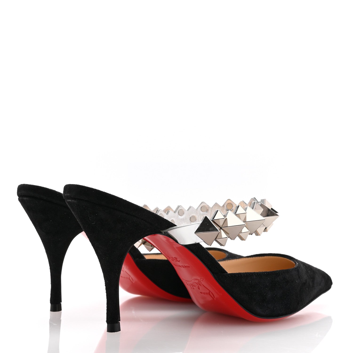 Christian Louboutin Veau Velours Specchio Planet Choc 80 Mule 35.5 Black 5 of 9