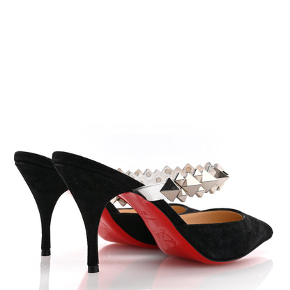Christian Louboutin Veau Velours Specchio Planet Choc 80 Mule 35.5 Black 5 of 9