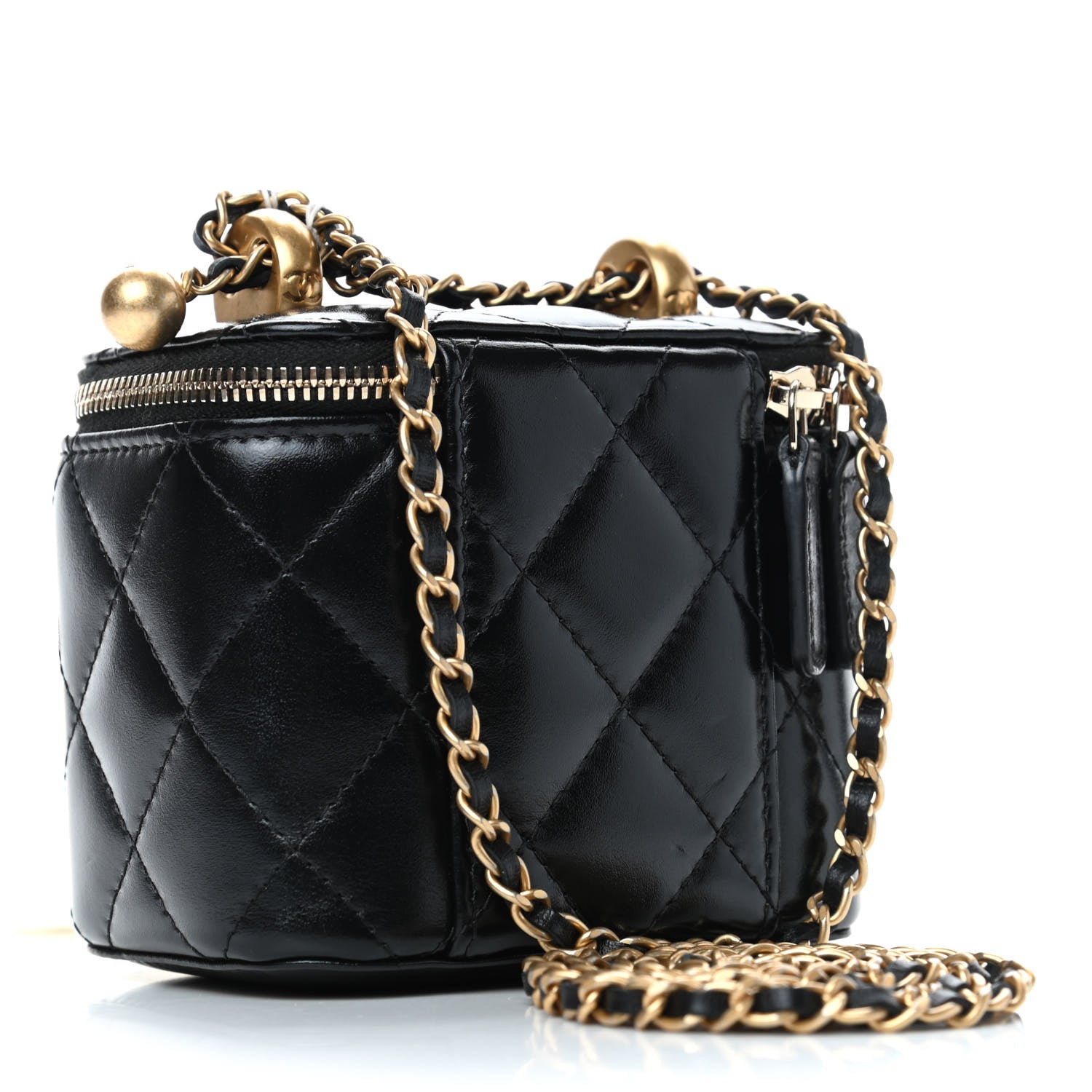 Chanel Calfskin Quilted Mini Perfect Fit Vanity Case With Chain Black 2 of 4