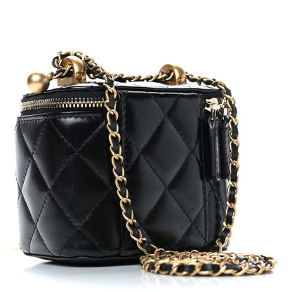 Chanel Calfskin Quilted Mini Perfect Fit Vanity Case With Chain Black 2 of 4