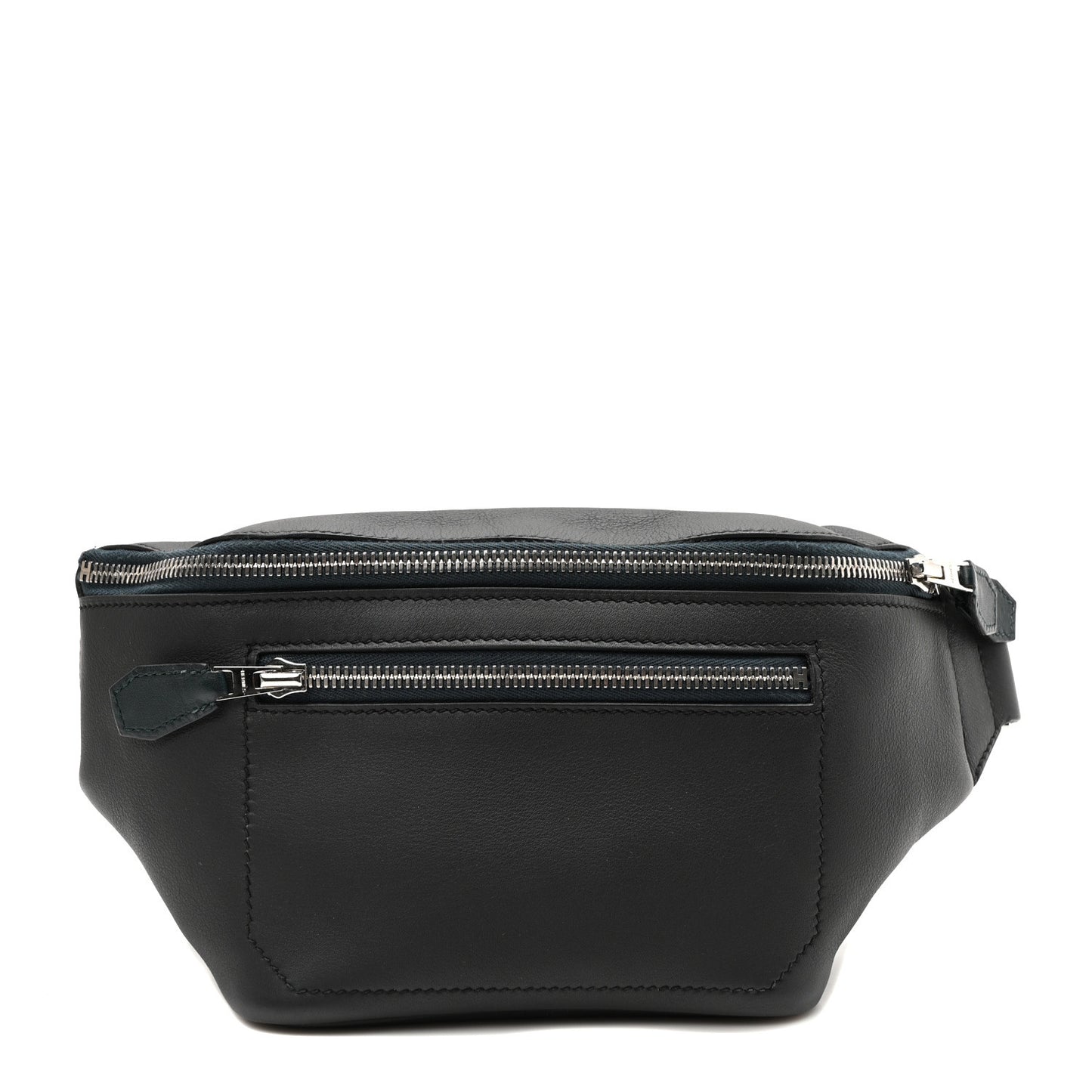 Taurillon Cristobal Cityslide Belt Bag PM Bleu Indigo Vert Cypress