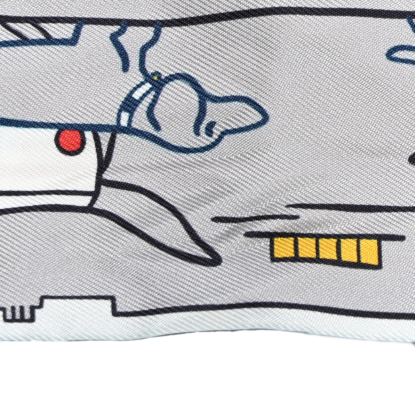 Silk Les Chiens Parisiens Twilly Gris Perle Bleu Jaune