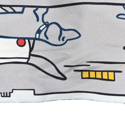 Hermes Silk Les Chiens Parisiens Twilly Gris Perle Bleu Jaune 5 of 9
