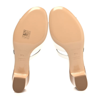 Hermes Goatskin Candy Sandals 37.5 White 5 of 9