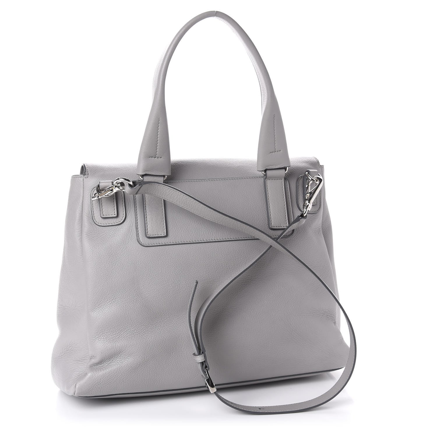 Givenchy Grained Calfskin Medium Pandora Pure Flap Bag Pearl Grey 3 of 10